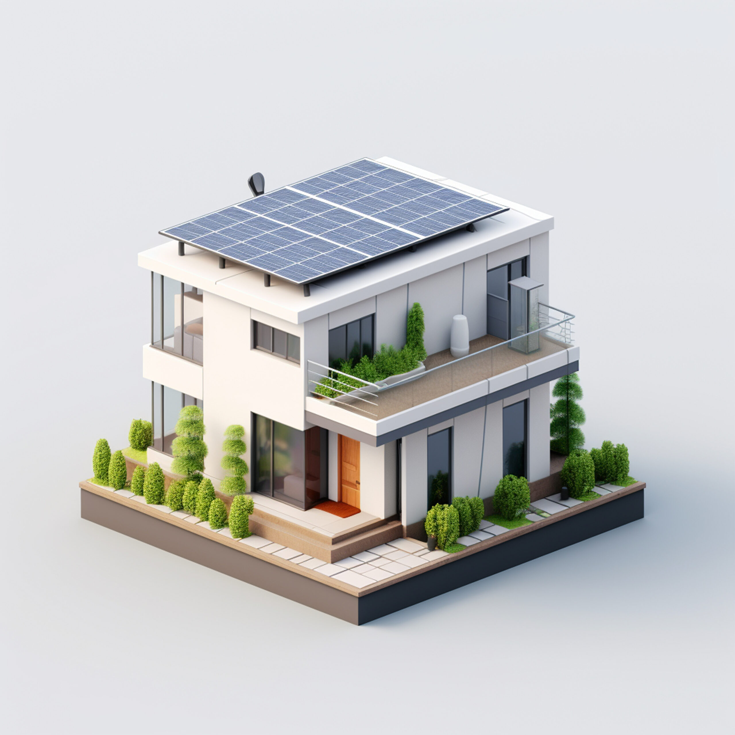 Casa con impianto fotovoltaico